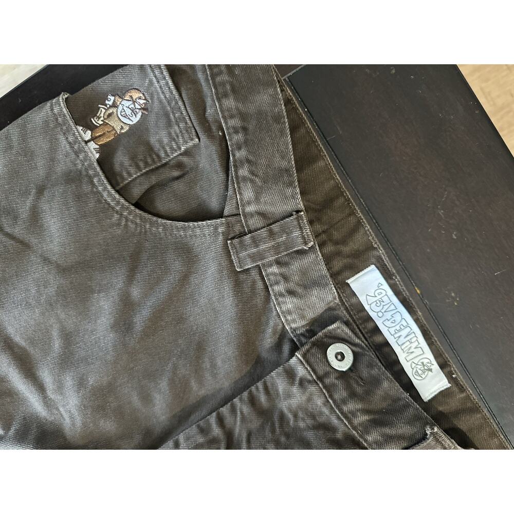 Y2K VTG Baggy Polar Skate Co. 93 Denim Men's Brown Cotton Twill Relaxed Pants 34